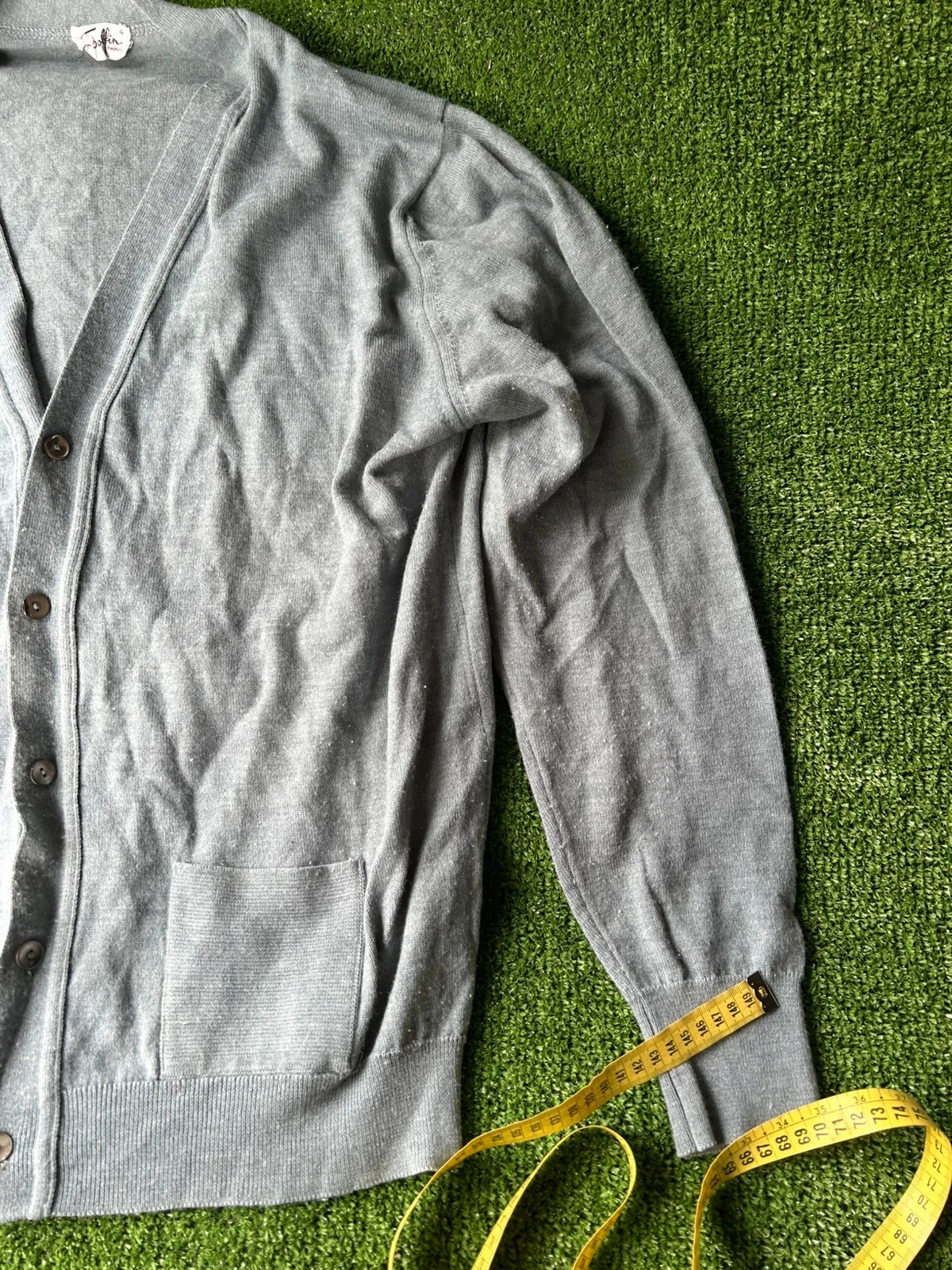 Cardigan gris vintage de lana peinada talla 4 / L – photo 2